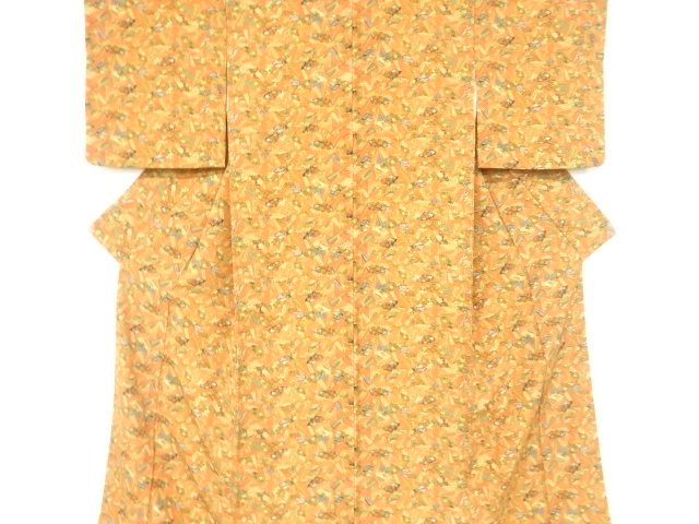 扇面に花古典柄小紋着物